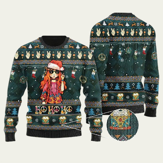 Hippie Lovers Ugly Christmas Sweater
