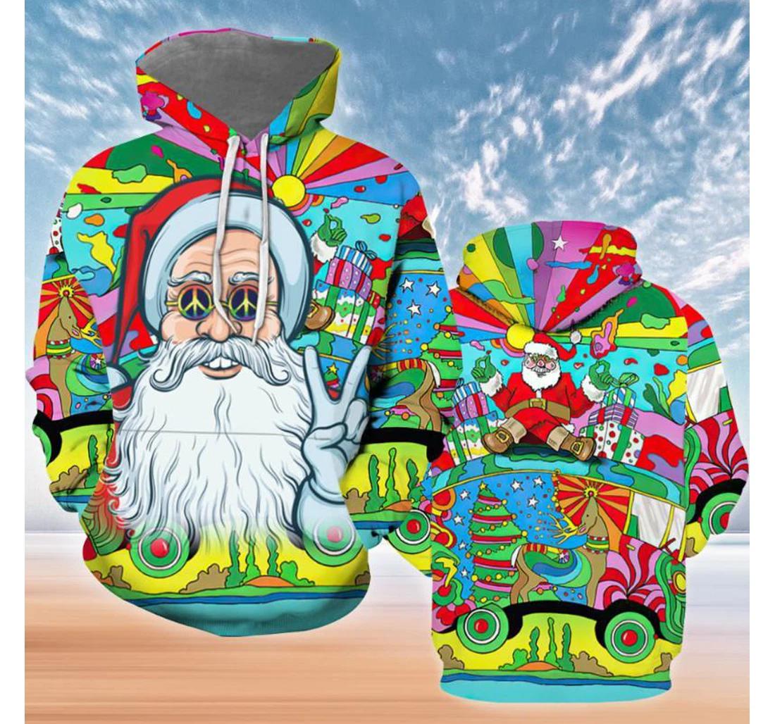 Hippie Santa Claus Christmas Hoodie