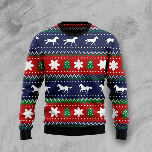 Horse Running Ugly Christmas Sweater