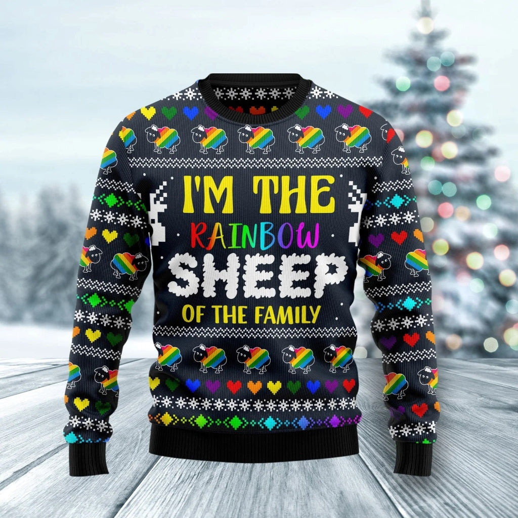 I Am The Rainbow Sheep Of Family LGBT Ugly Christmas Sweater