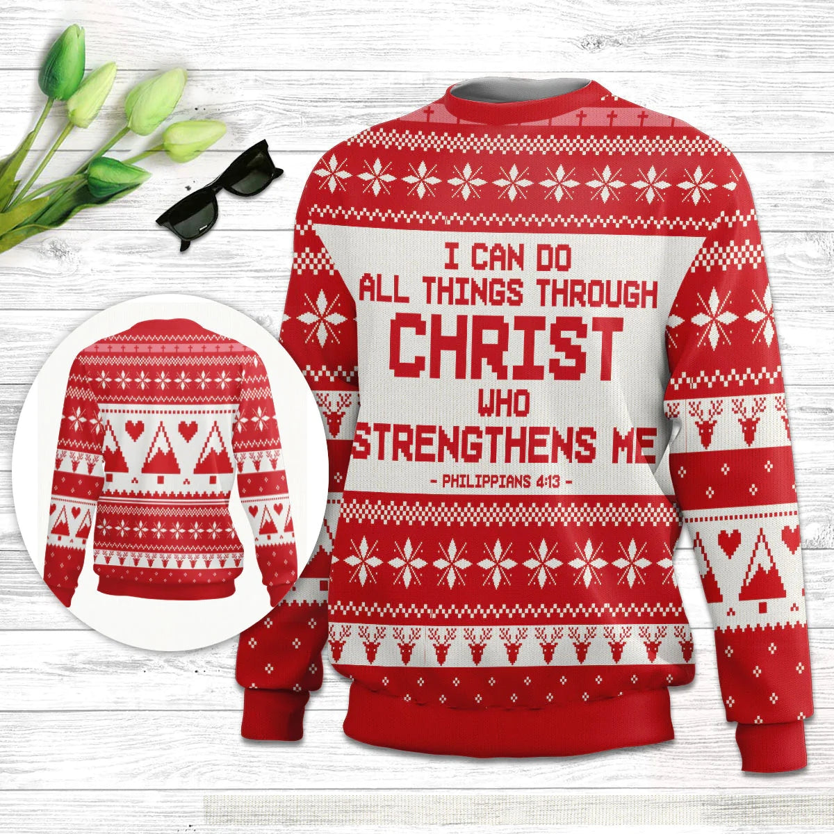 I Can Do All Things Through Christ Philippians 4 13 Ugly Christmas Sweater