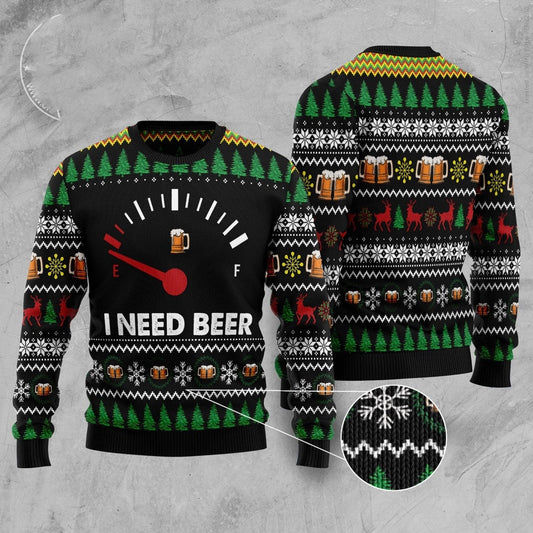 I Need Beer Ugly Christmas Sweater