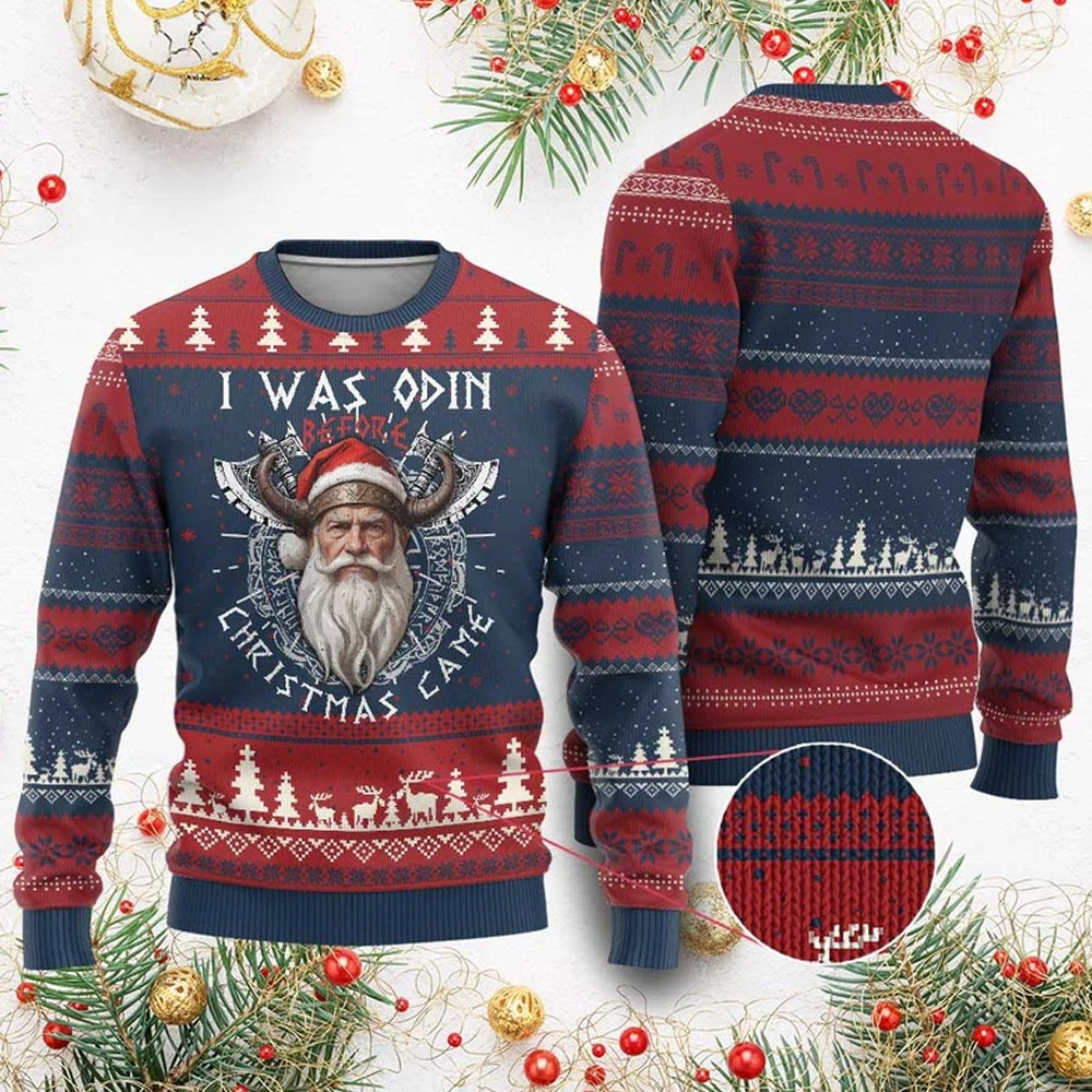 I Was Odin Before Christmas Came Viking Ugly Sweater