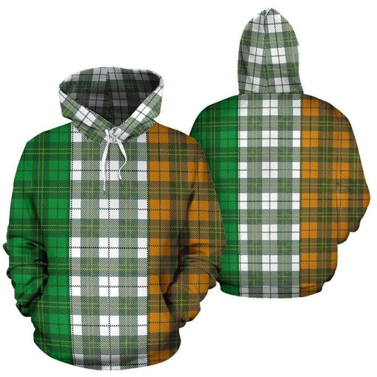 Ireland Flag Tartan Style Hoodie