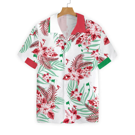 Italy Flag Map Hibicus Hawaiian Shirt