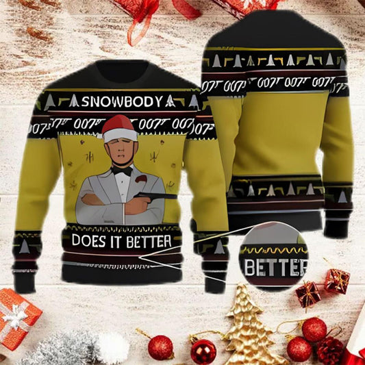 James Bond 007 Does It Better Ugly Christmas Sweater
