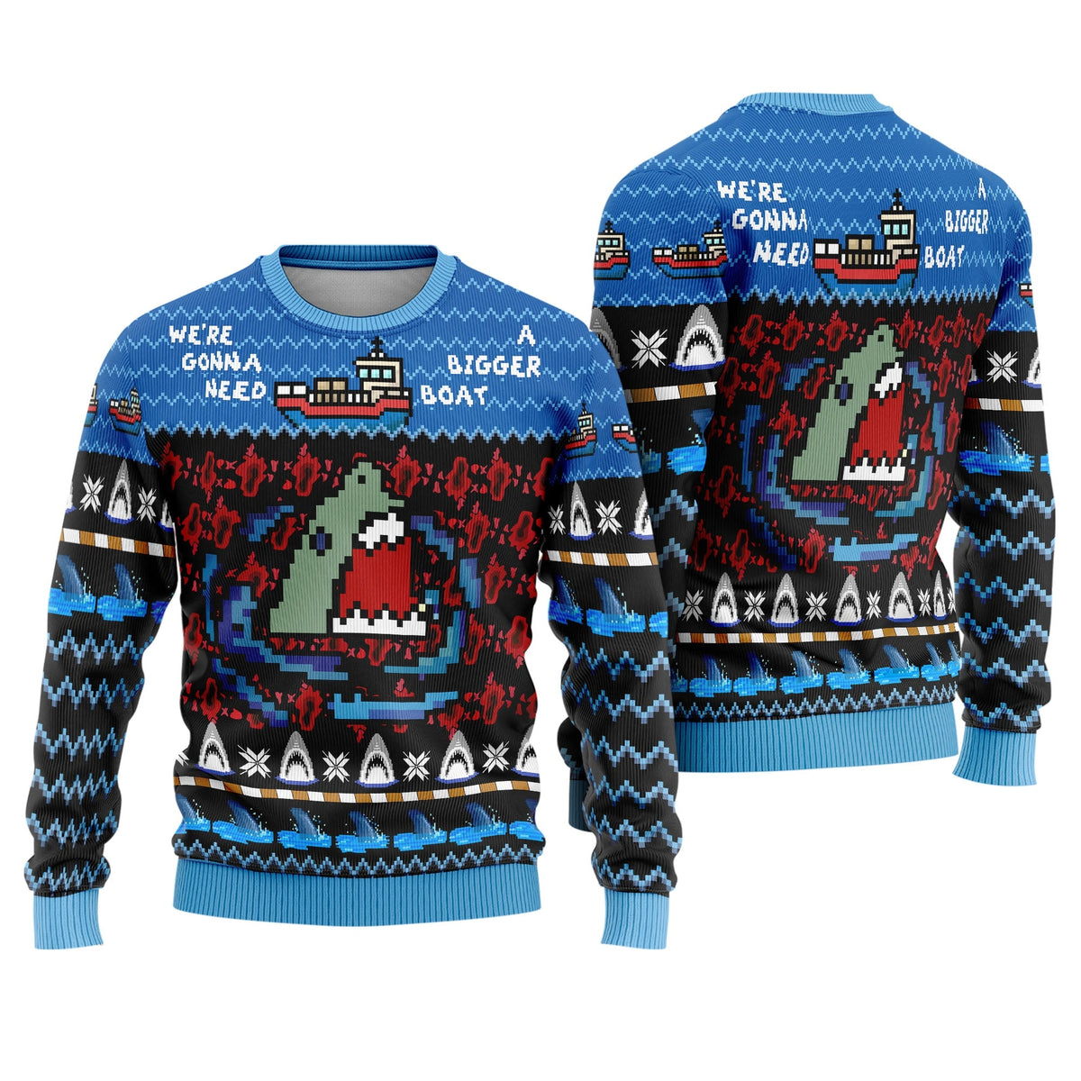 Jaws Horror Movie Ugly Christmas Sweater