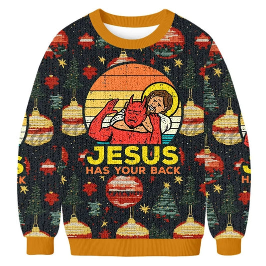 Jesus Has Your Back Christmas Ugly Sweater
