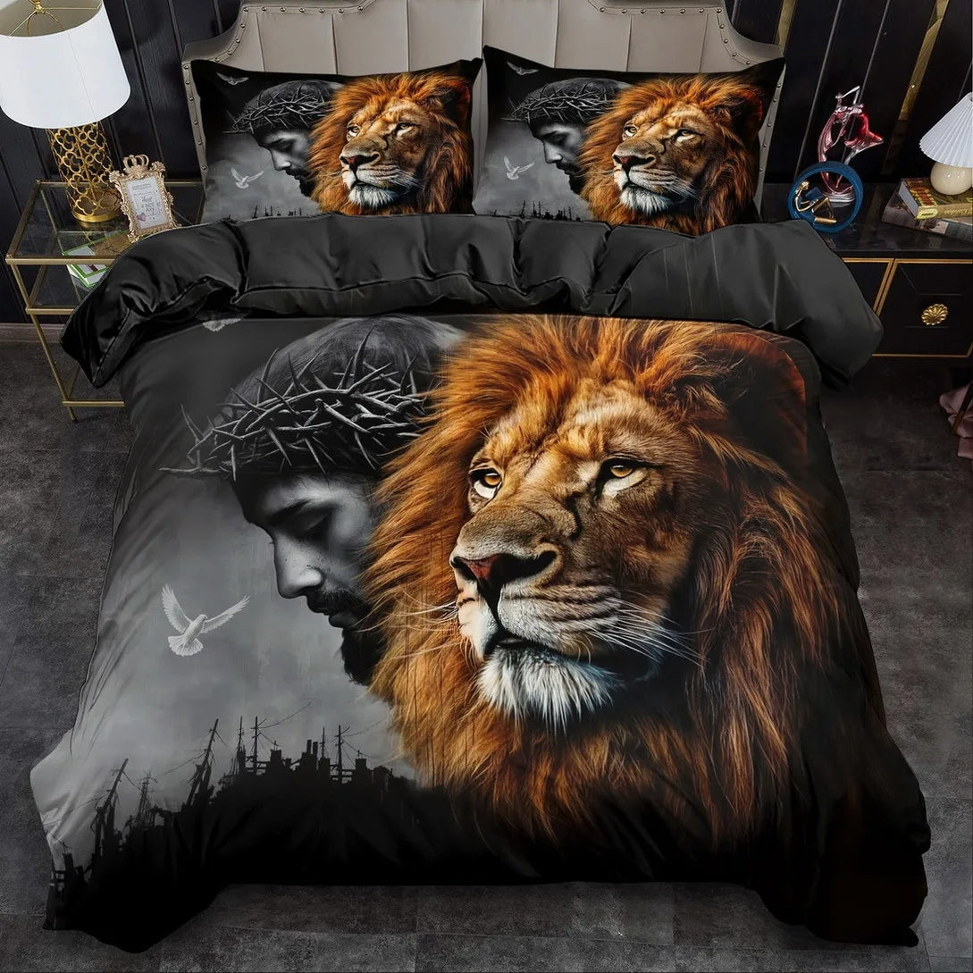 Jesus and Lion Bedding Set