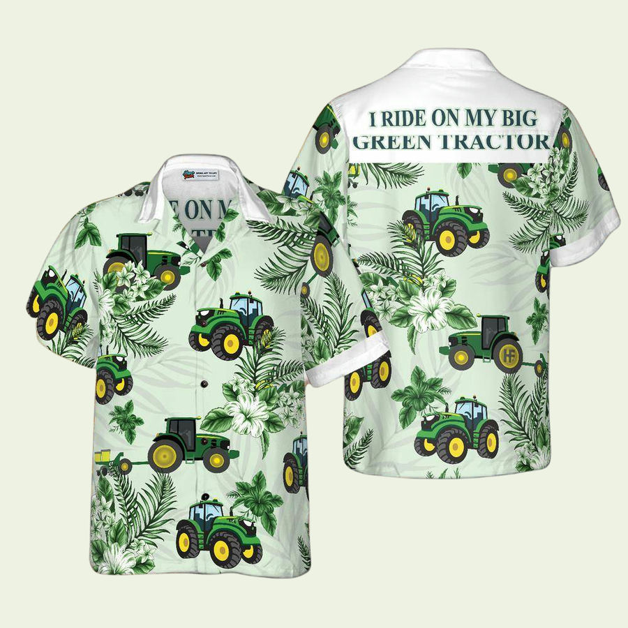 John Deere Green Tractor Hawaiian Shirt