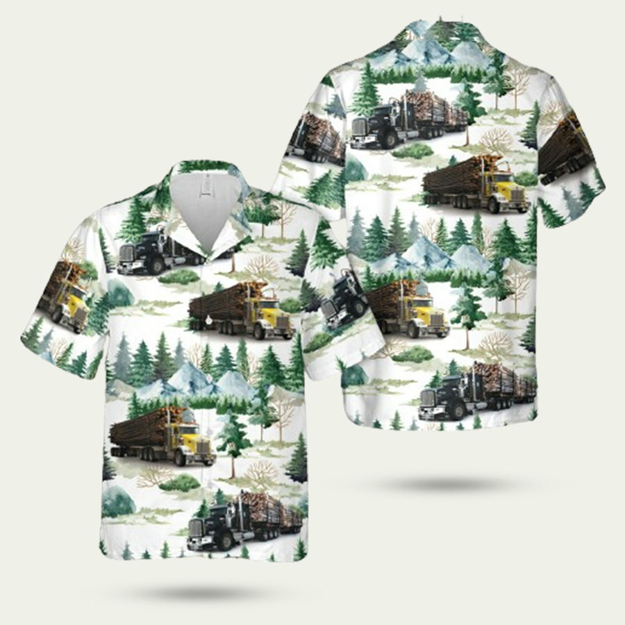 Kenworth T800 Logging Truck Hawaiian Shirt