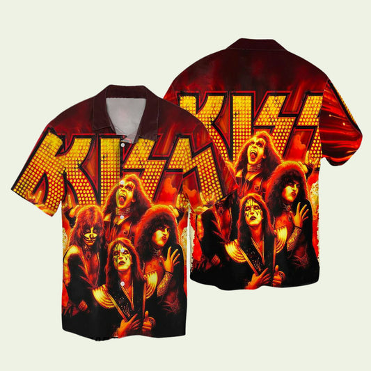 Kiss Rock Band Hawaiian Shirt
