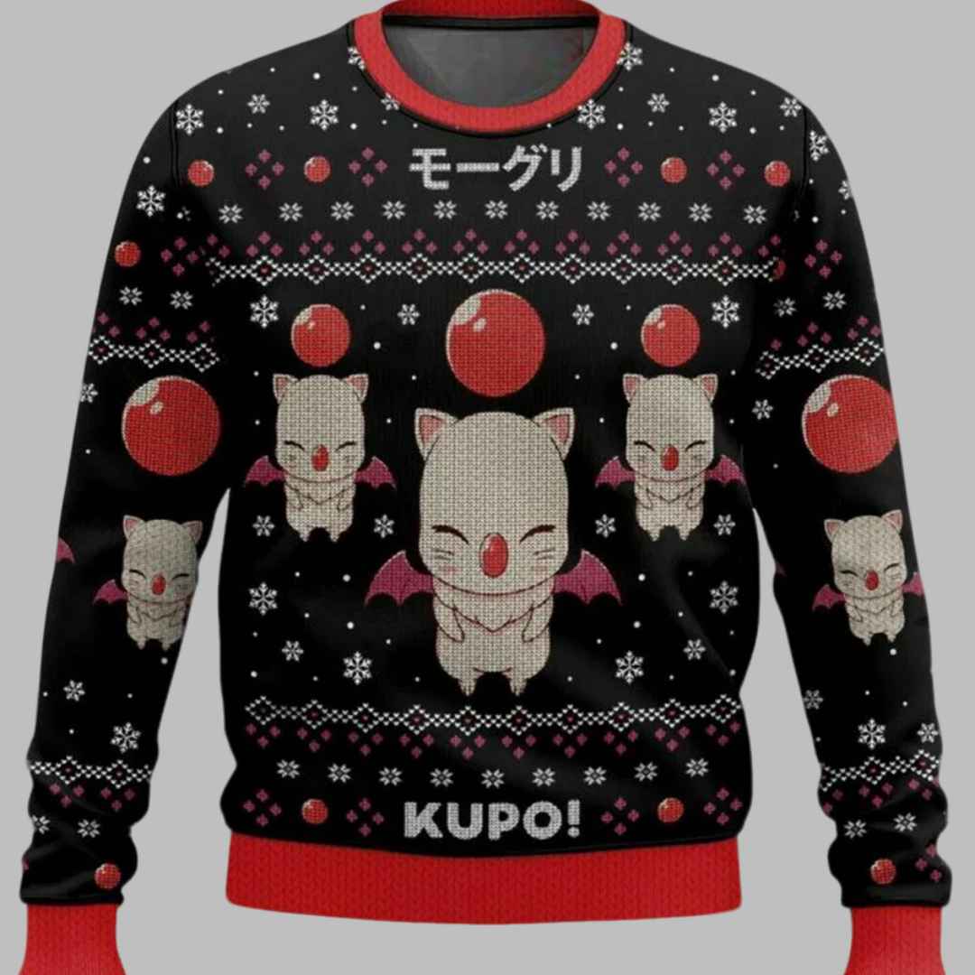 Kupo Moogle Final Fantasy Ugly Christmas Sweater