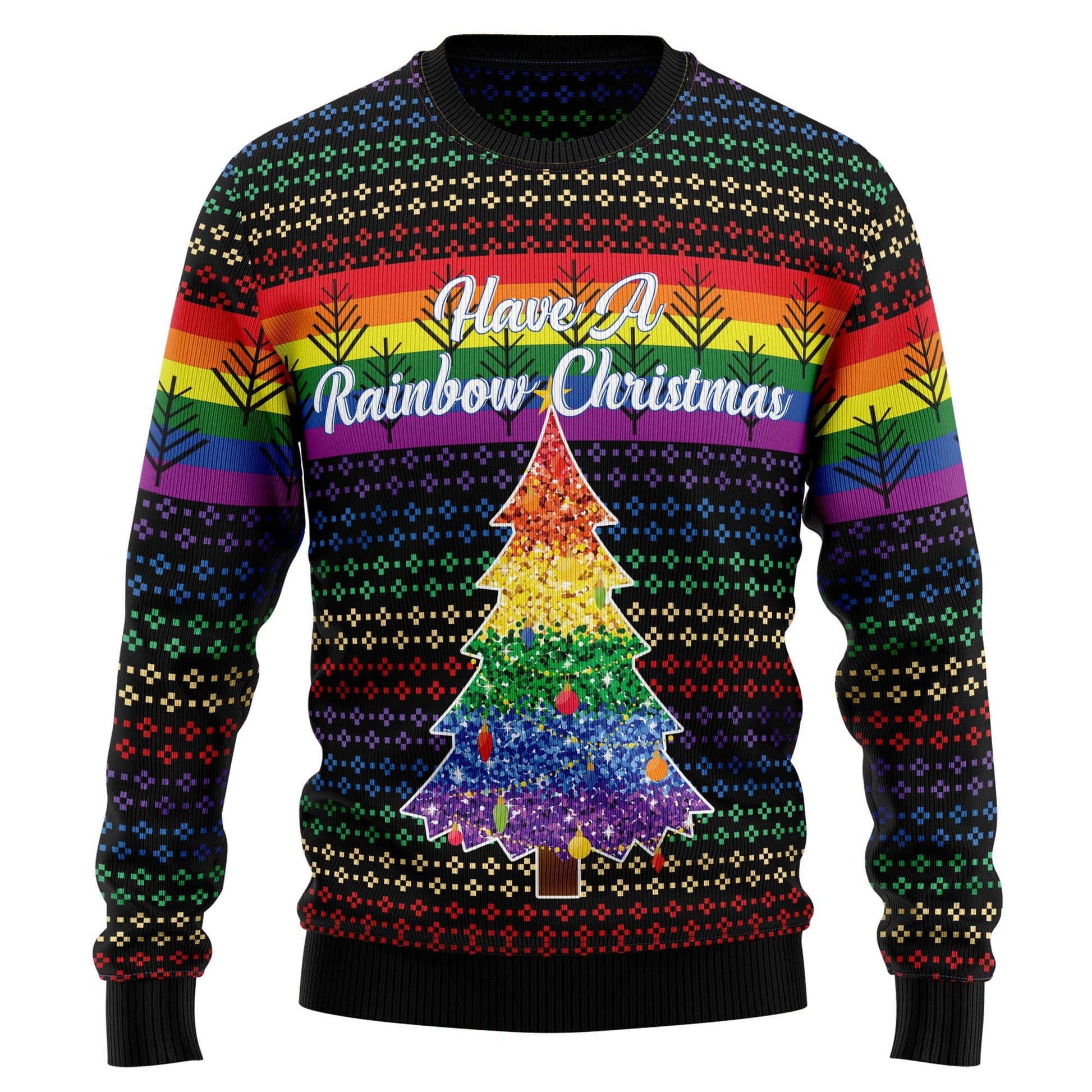 LGBT Have A Rainbow Christmas Tree Ugly Sweater
