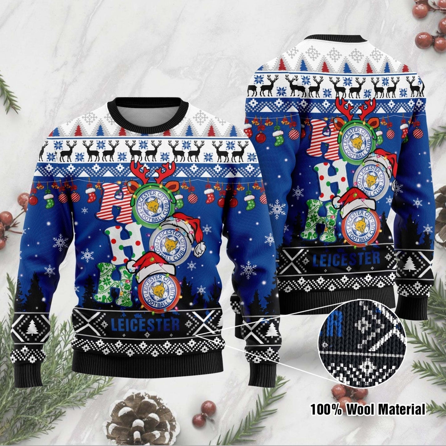 Leicester City Ho Ho Ho Ugly Christmas Sweater