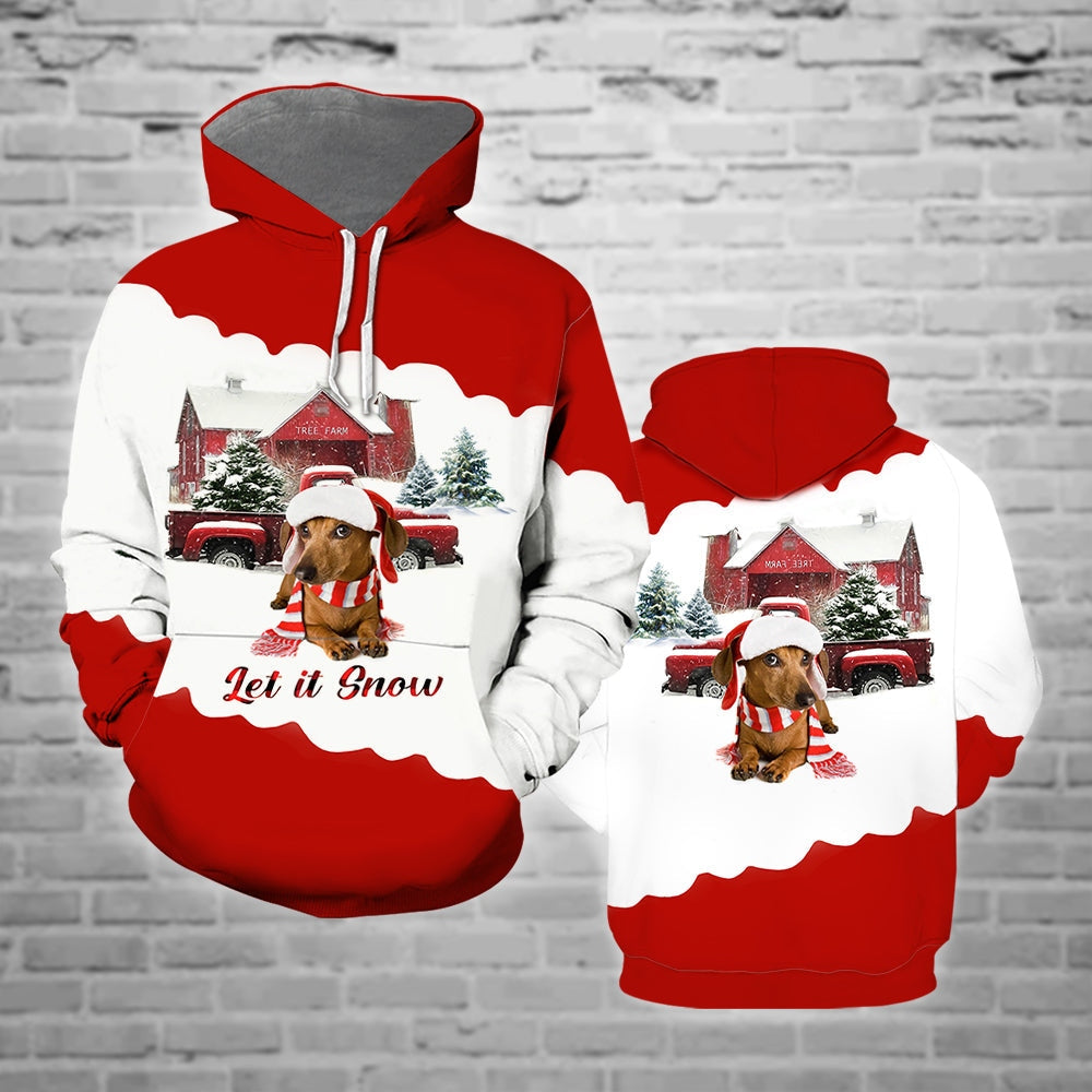 Let It Snow Dachshund Dog Christmas Hoodie