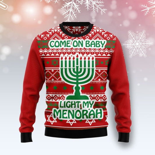Light My Menorah Ugly Christmas Sweater