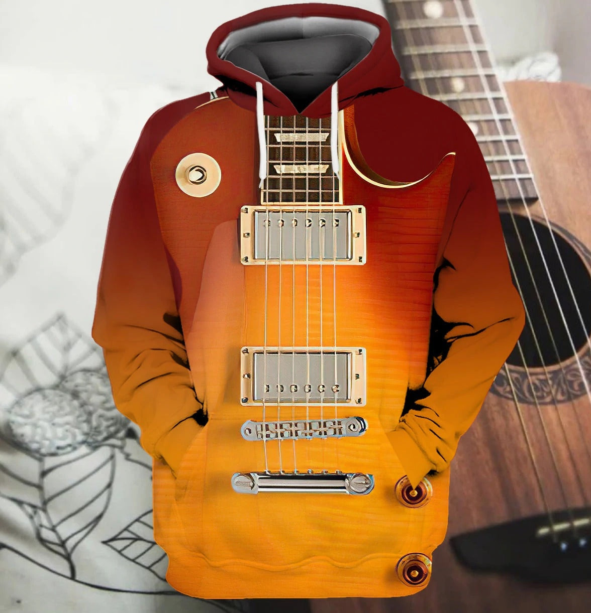 Love Electric Guitar 3D Hoodie