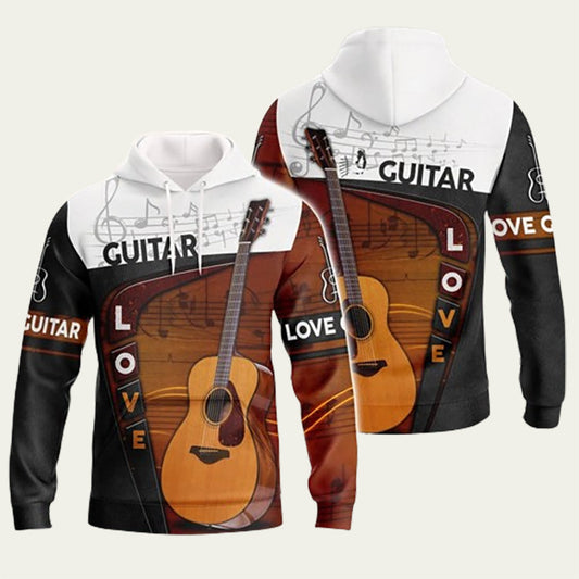 Love Guitar For Guitarist Hoodie