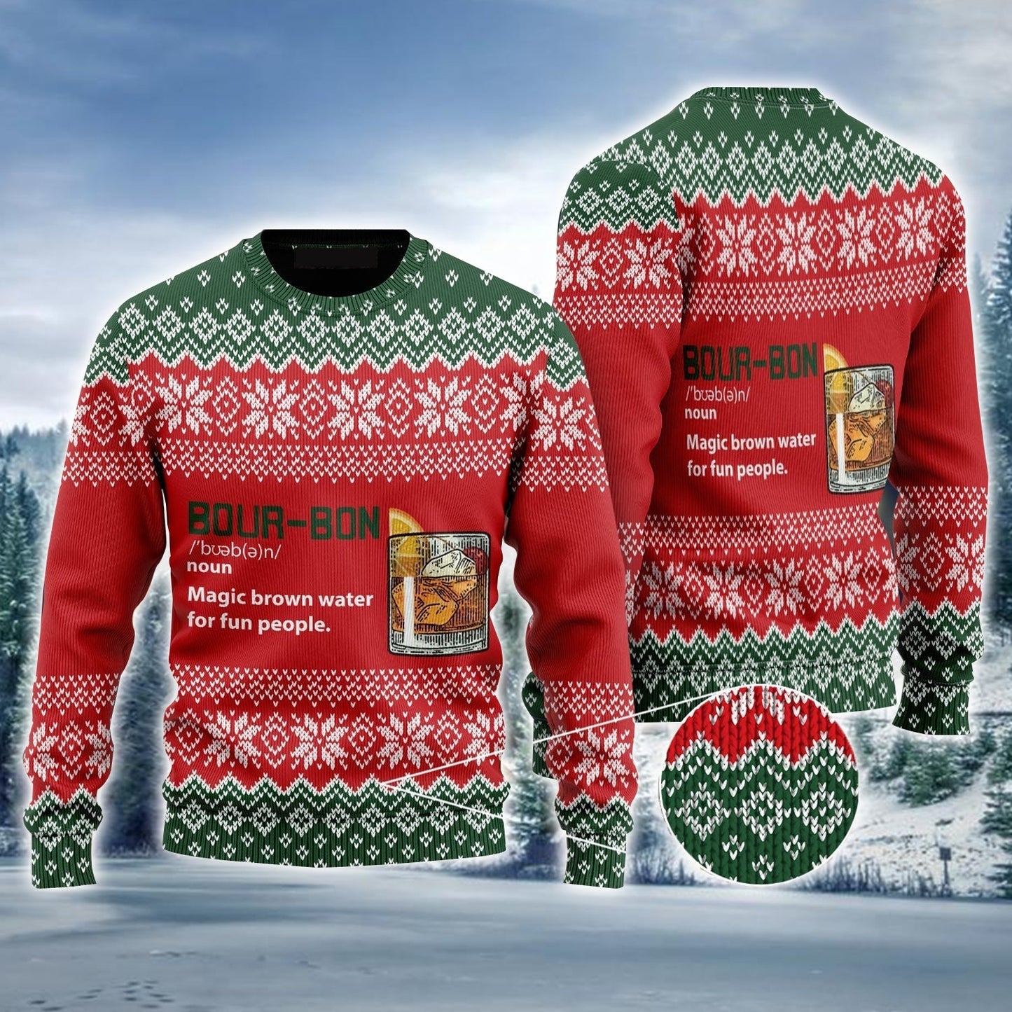 Magic Water Bourbon Christmas Ugly Sweater