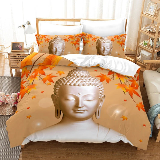 Maple Leaves Sakyamuni Buddha Bedding Set
