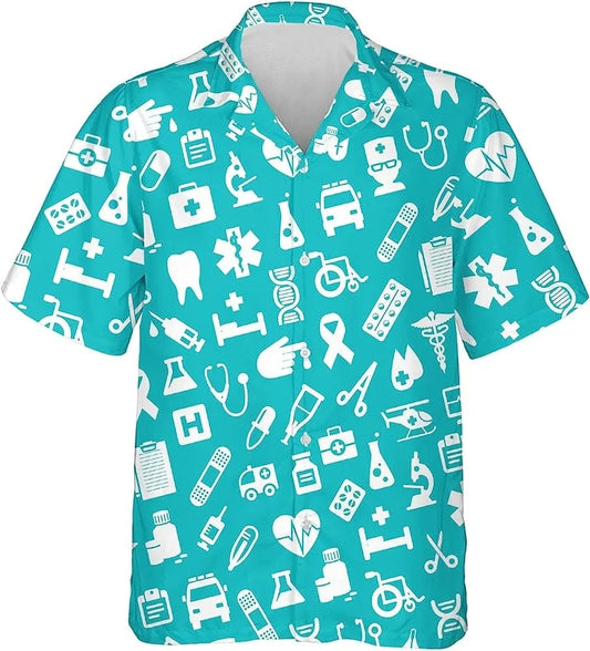 Medical Equipment Nurse Icon Hawaiian Shirt