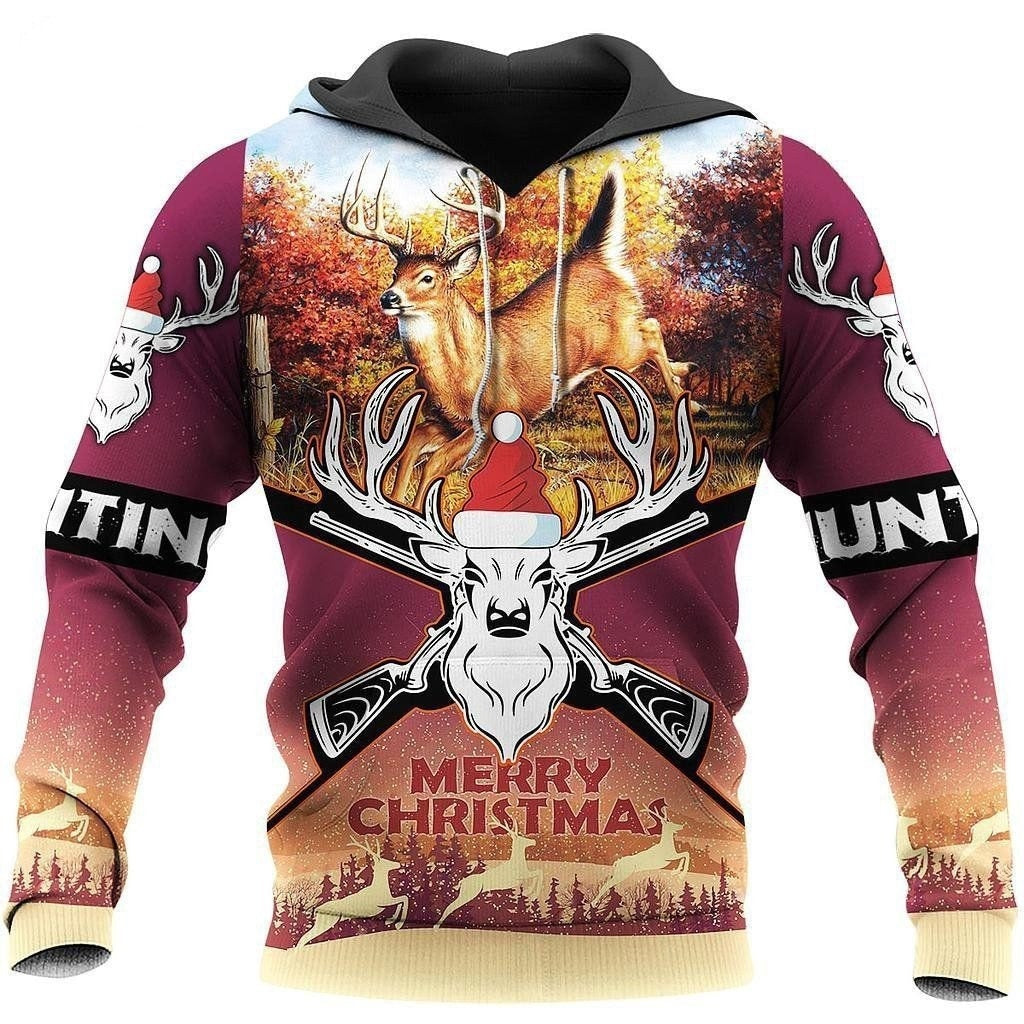 Merry Christmas Deer Hunting Hoodie