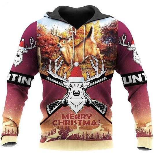 Merry Christmas Deer Hunting Hoodie