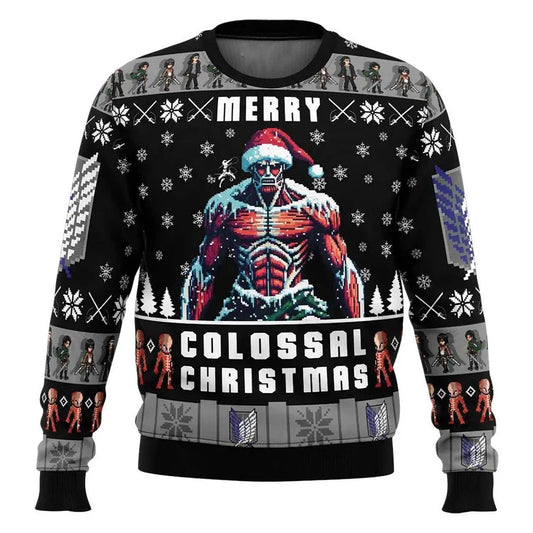 Merry Colossal Attack On Titan Ugly Christmas Sweater