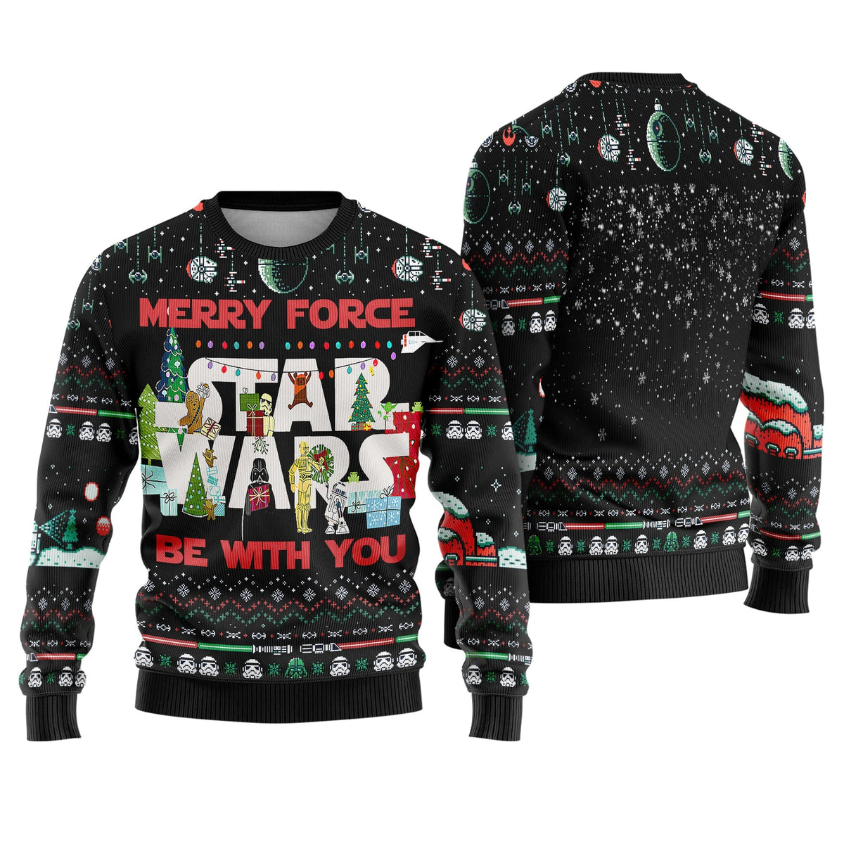 Merry Force Be With You Star Wars Ugly Xmas Sweater