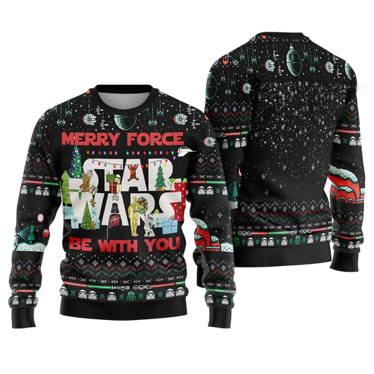 Merry Force Be With You Star Wars Ugly Xmas Sweater