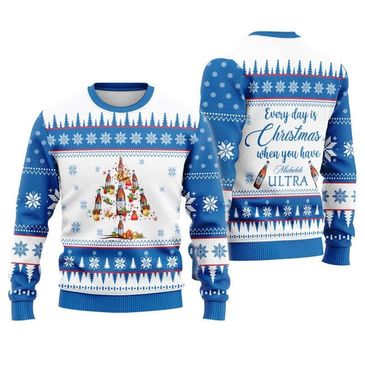 Michelob Ultra Beer Christmas Tree Ugly Sweater