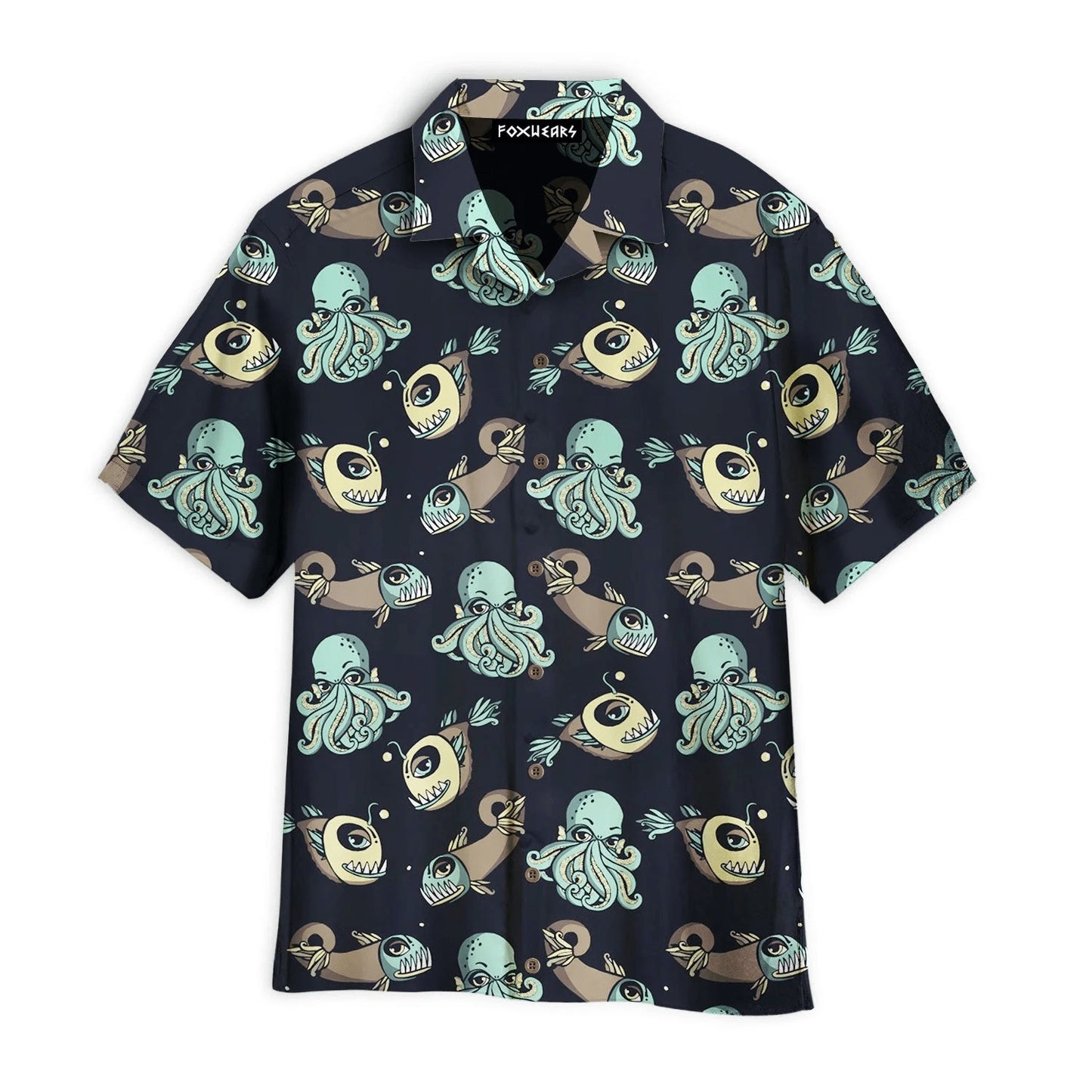 Monster Octopus and Fish Hawaiian Shirt