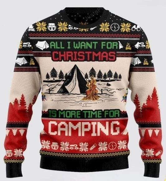 More Time For Camping Christmas Ugly Sweater