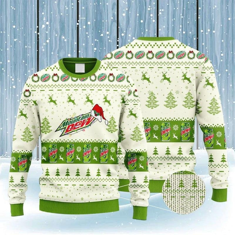 Mountain Dew Santa Christmas Ugly Sweater