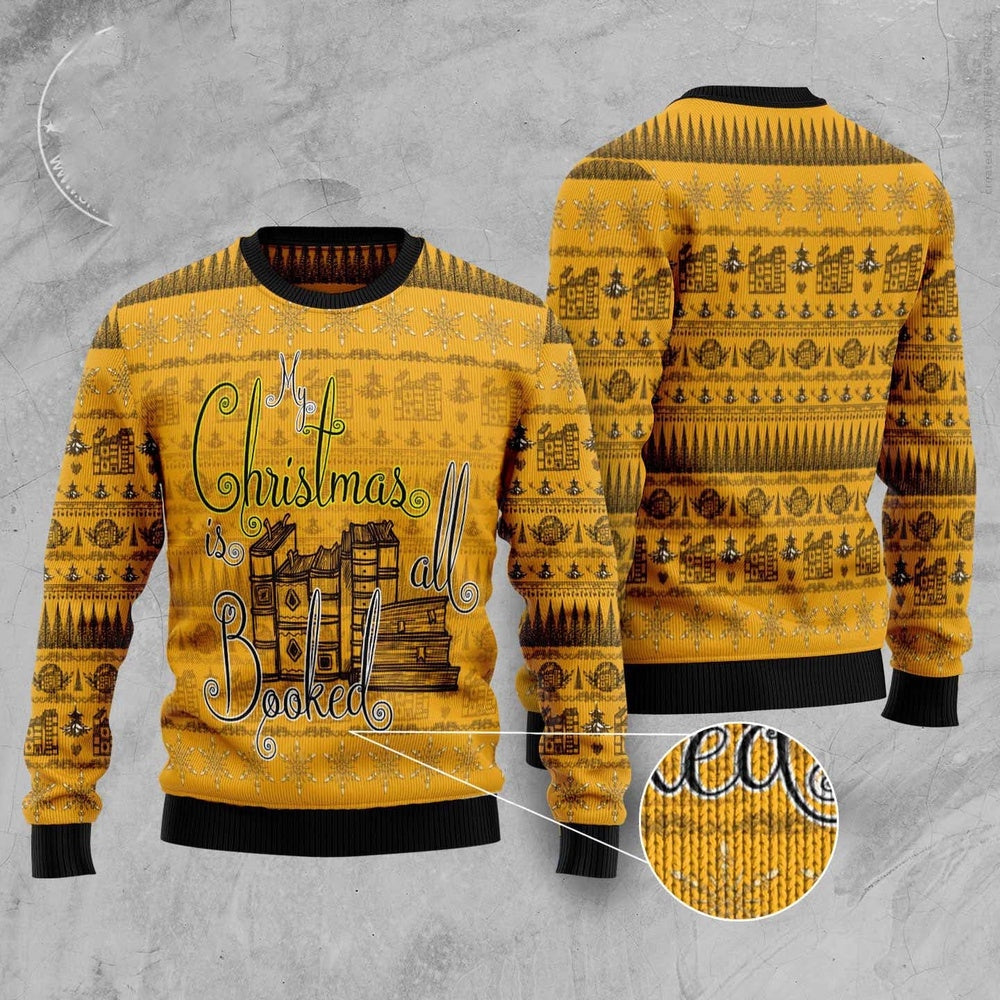 My Christmas Is All Booked Ugly Christmas Sweater