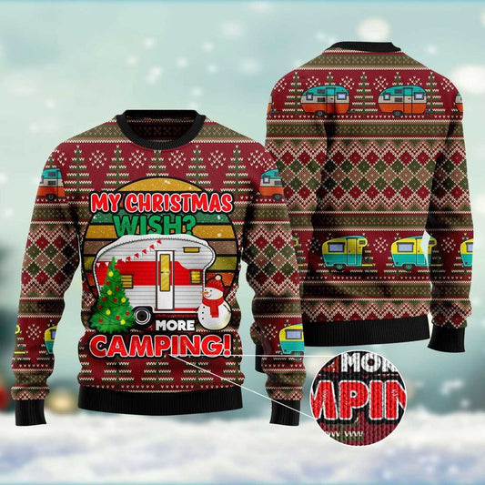 My Christmas Wish More Camping Ugly Christmas Sweater