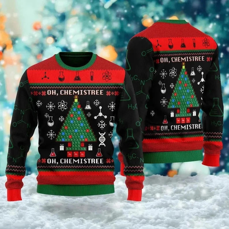 Oh Chemistree Periodic Table Science Ugly Christmas Sweater