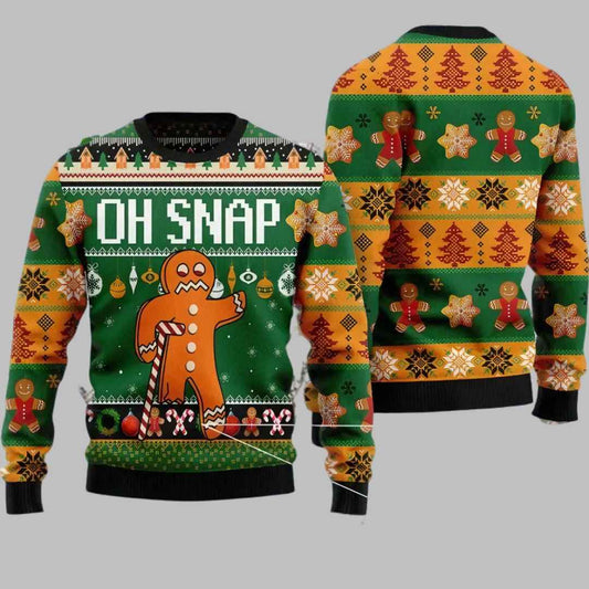 Oh Snap Gingerbread Ugly Christmas Sweater