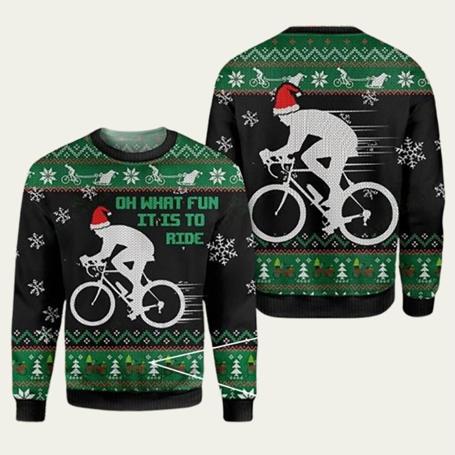 Oh What Fun  Dirt Bike Ugly Christmas Sweater