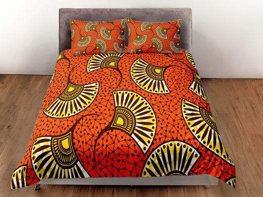 Orange African Ethnic Pattern Bedding Set