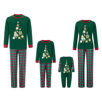 Green Family Matching Pajamas, Xmas Tree