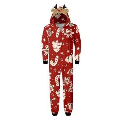 Cute Christmas Matching Couple Hooded Pajamas