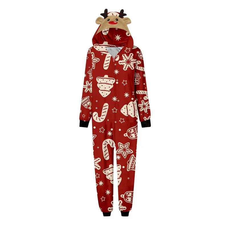 Cute Christmas Matching Couple Hooded Pajamas