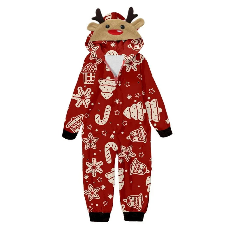 Cute Christmas Matching Family Hooded Pajamas