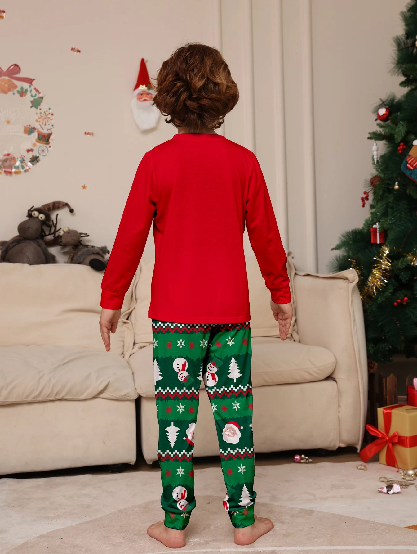 Red Reindeer Christmas Family Matching Pajamas Set