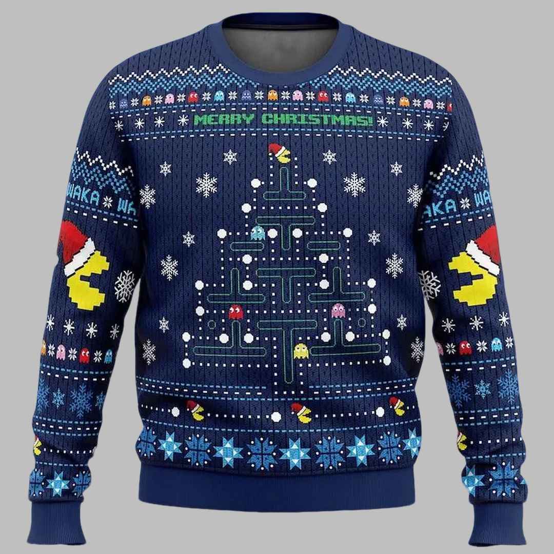 Pac Man Game Ugly Christmas Sweater