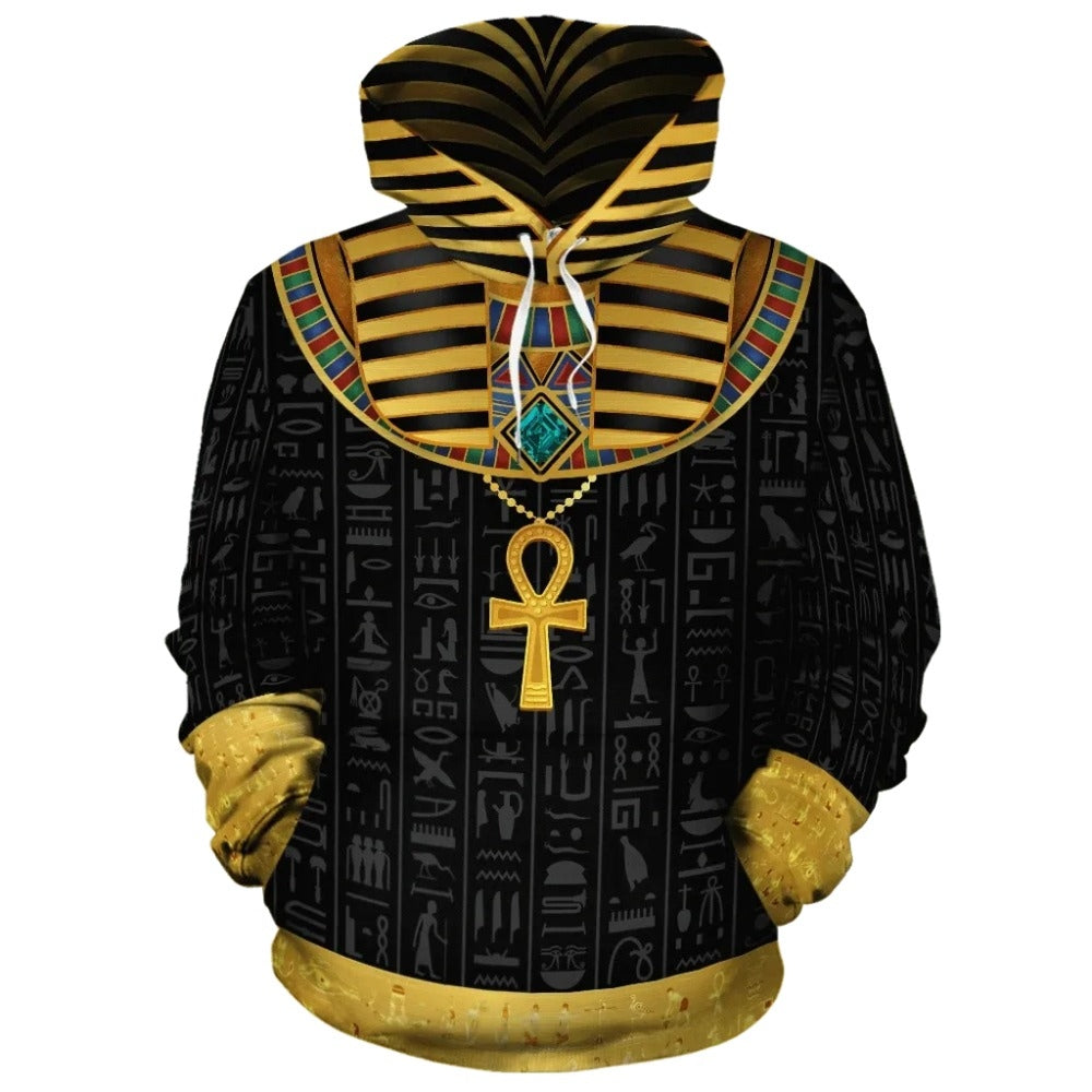 Pharaohs Gold Black Ancient Egypt Hoodie