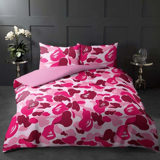 Pink Camouflage Bedding Set
