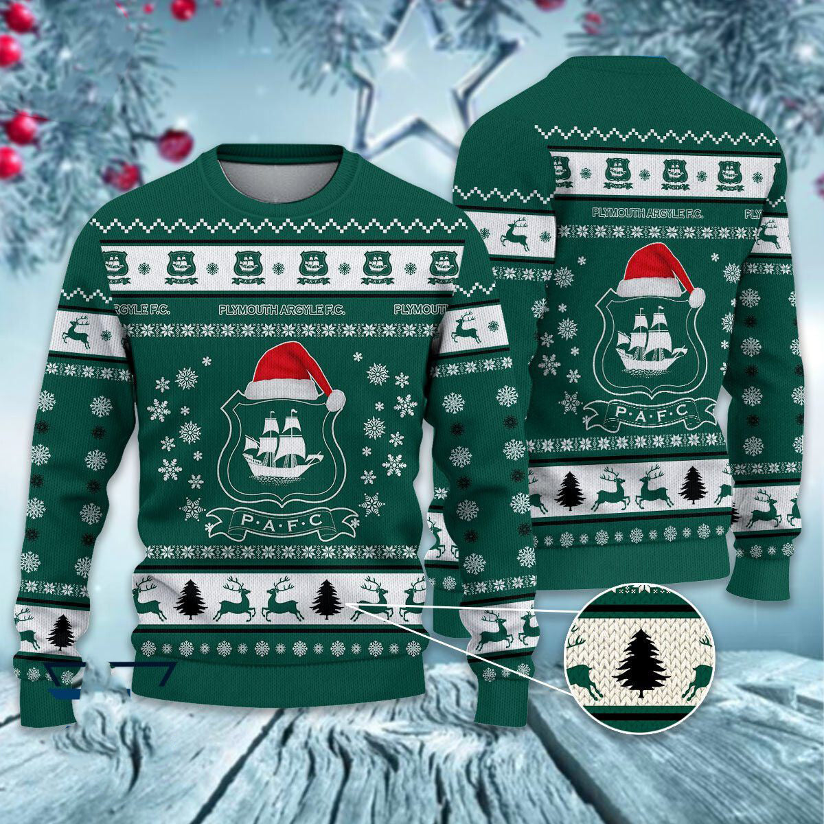 Plymouth Argyle Ugly Christmas Sweater